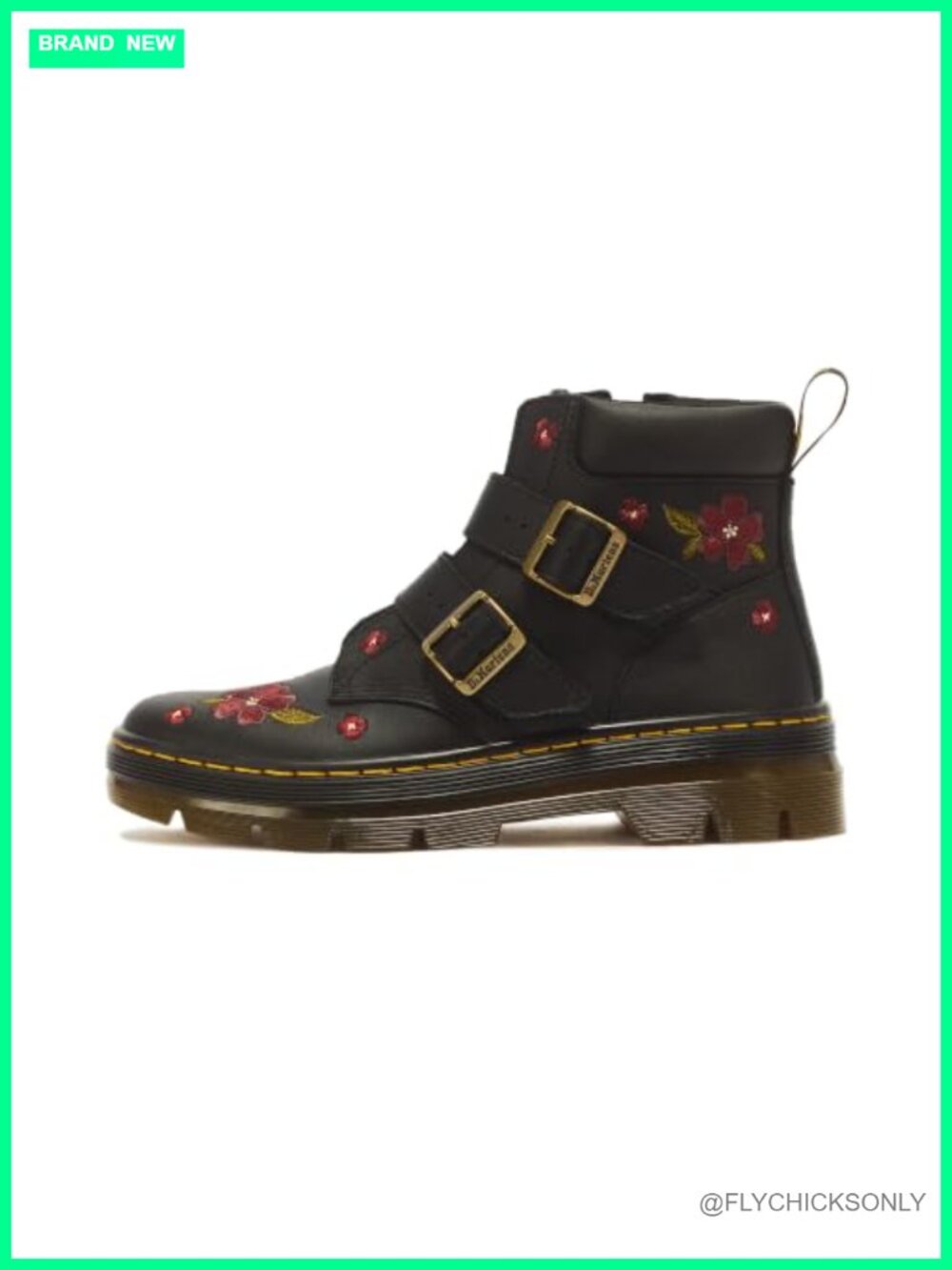 Dr Martens Charlee Buckle Low Chukka Boot Full-Grain Leather Ankle Bootie
